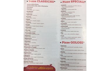 Pizzeria La Bufala - Menù Pizze